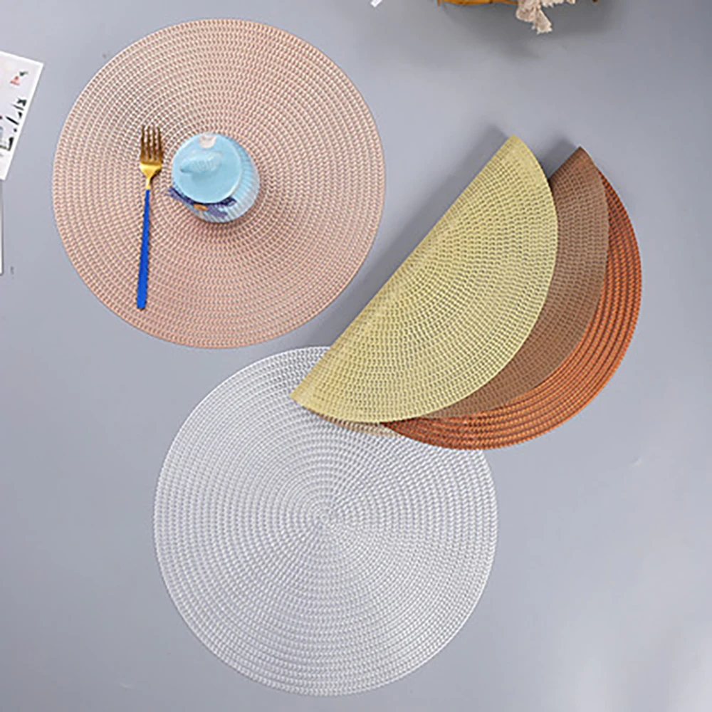 

38CM Round PVC Placemat Kitchen Dining Table Mats Steak Pad Anti-scalding Insulation Pads INS Nordic Hotel Restaurant Home Decor