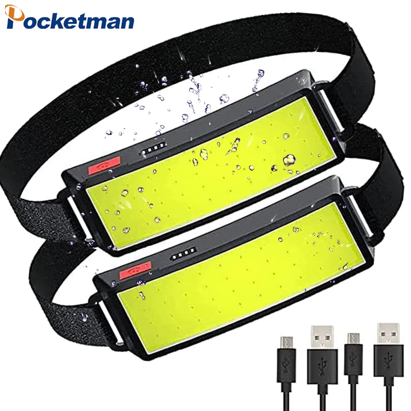 

80000LM Strong Power COB LED Headlight USB Rechargeable Headlamp Portable Waterproof Lamp Built-in Battery Camping Head Light