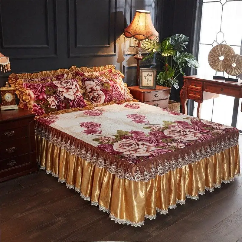 

Бархатный мягкий комплект постельного белья 3/5 шт. Твин Queen Комплект постельного белья королевского размера с цветочным принтом в стиле «по...