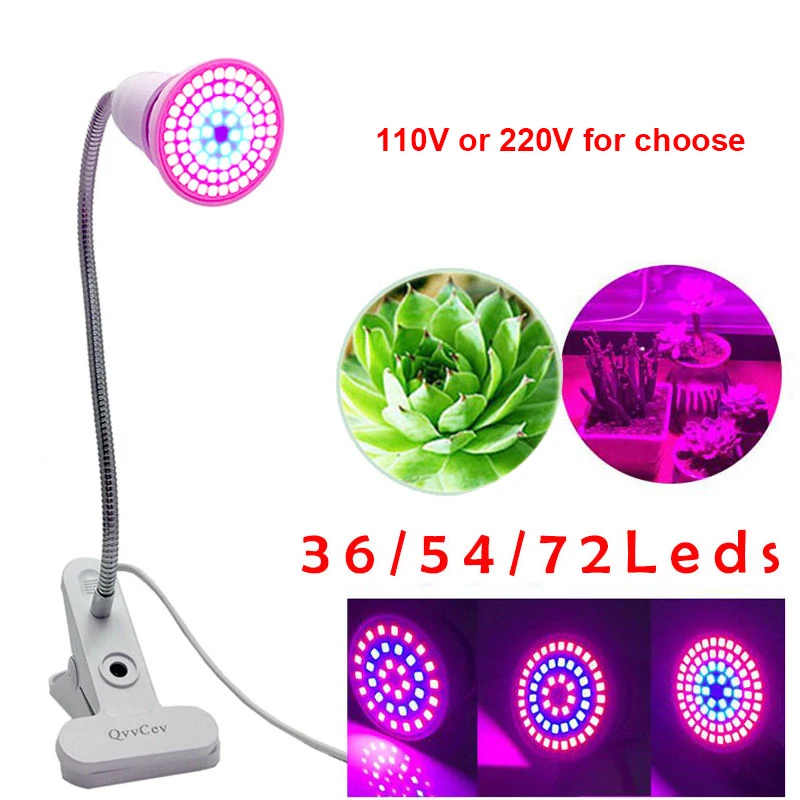 

Светильник лампа для выращивания растений в теплице, комнатная светильник ПА для гидропоники, лампа s с держателем для стола, 36/54/72 светодиод...