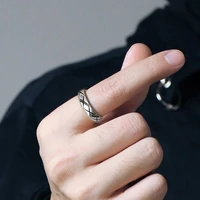 silver color geometric open adjustable rings for men personality fashion finger jewelry