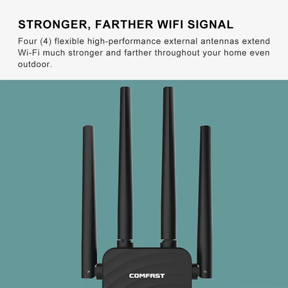 1200mbps wireless wifi extender repeaterrouterap dual band 2 45 8ghz 4 antenna long range signal amplifier free global shipping