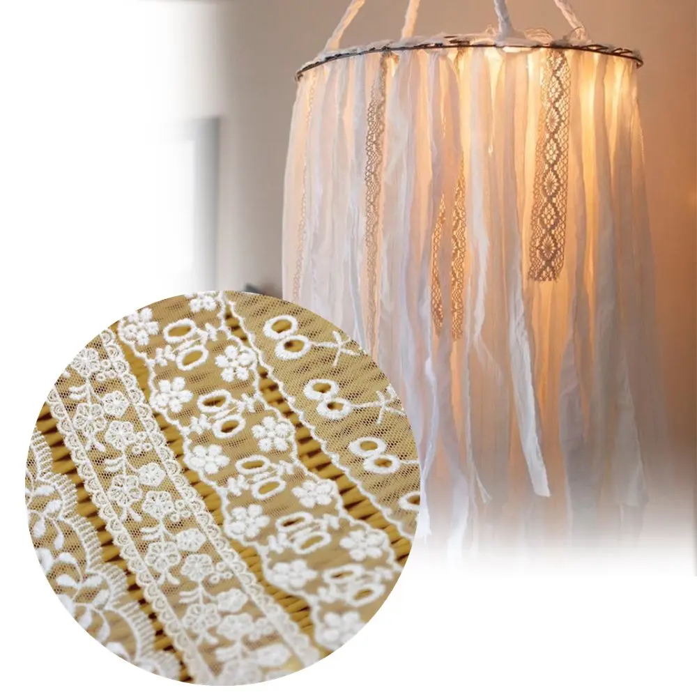 Кружевная лента ткань белый цветочный букет декоративная Цветочная вышивка