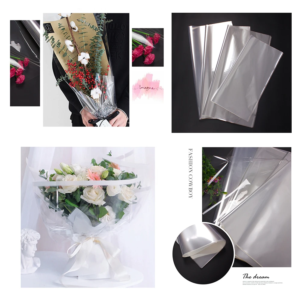 

50 шт./компл. Цветок Ясно Обёрточная бумага Бумага букет корзины Обёрточная бумага пинг целлофановая пленка в подарок коробка декоративная у...