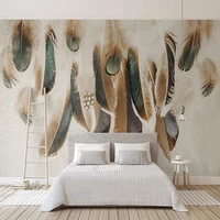 custom photo 3d creative feather oil painting wall paper modern interior design dining room bedroom living room decoration mural