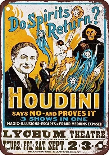 

Houdini And Spirits Vintage Look Reproduction Metal Tin Sign