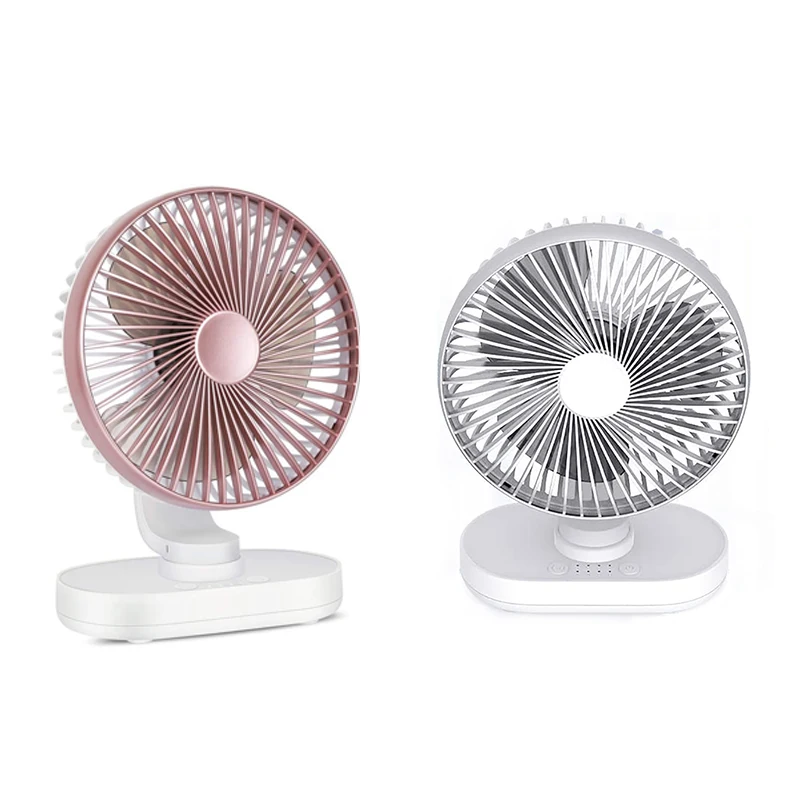 

USB Oscillation Mini Desk Fan Small Quiet Table Fan with 4 Speeds USB Rechargeable Battery Operated Personal Fan