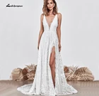 Женское свадебное платье It's yiiya, белое кружевное платье на тонких бретельках с V-образным вырезом на лето 2019