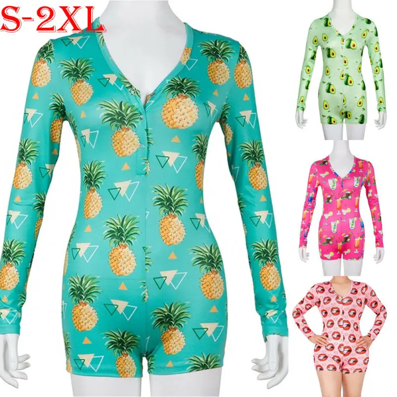 

Women Casual Home Apparel Slim Fit Jumsuit Sexy Sleepwear Summer Lady Outfits Plus Size 2XL