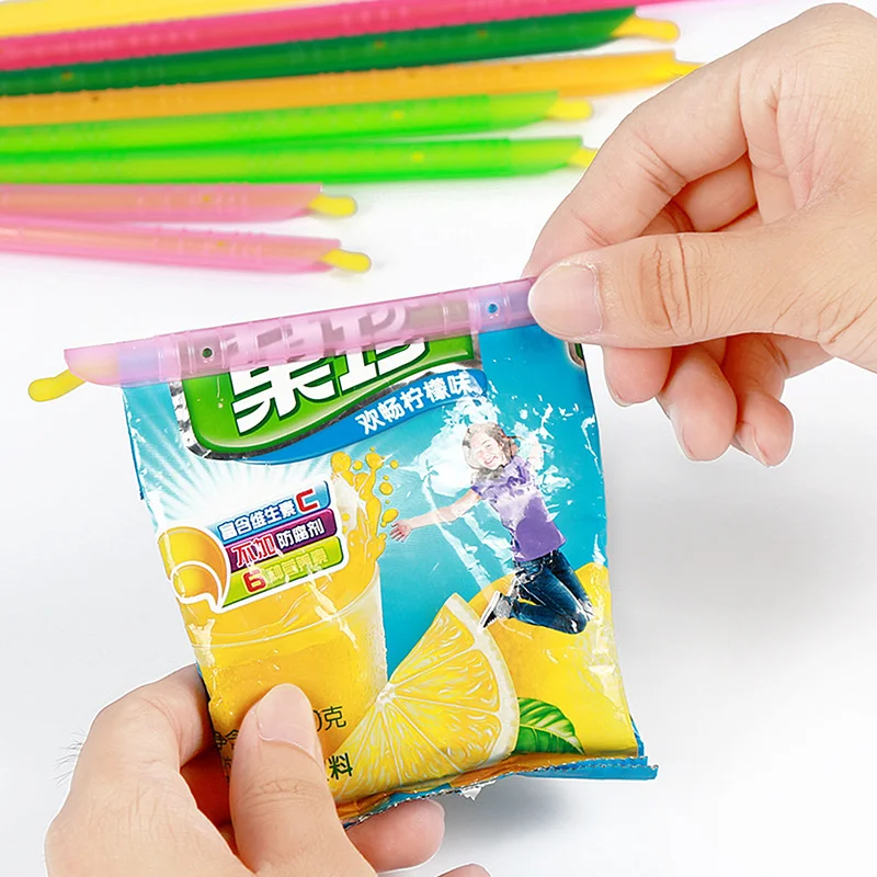 12/8 шт. Пластиковая печать пакета хранения фиксаторов фишек снэка грип фруктов овощей пищевых зажимов герметизирующая полоса опечатывающего зажима кухонный инструмент.