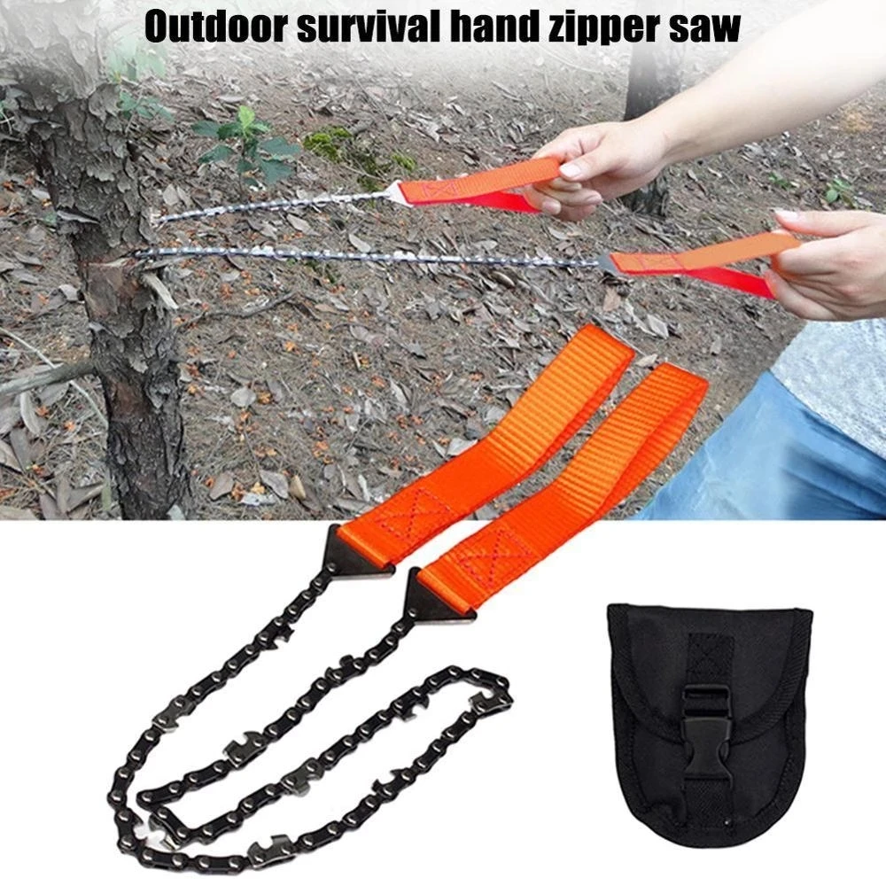 

Pocket Chain saw Survival Gear Manual Hand Steel Rope Chain Saw Practical Portable Emergency Survival Gear Steel Wire Saw