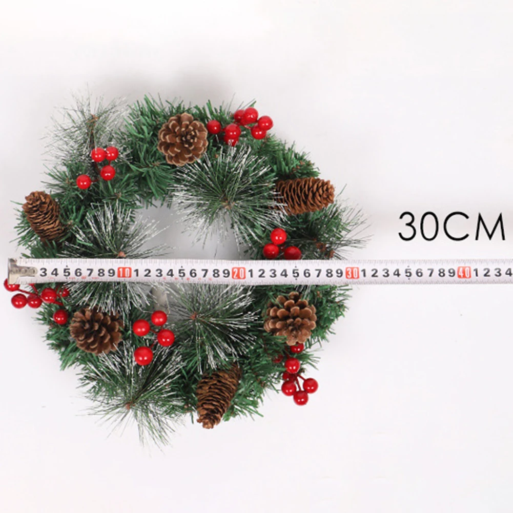 

Artificial Garland Wreath Ornament Pinecone Berry Christmas Hanging Ornament For Xmas Home Garden Party Christmas Decoration