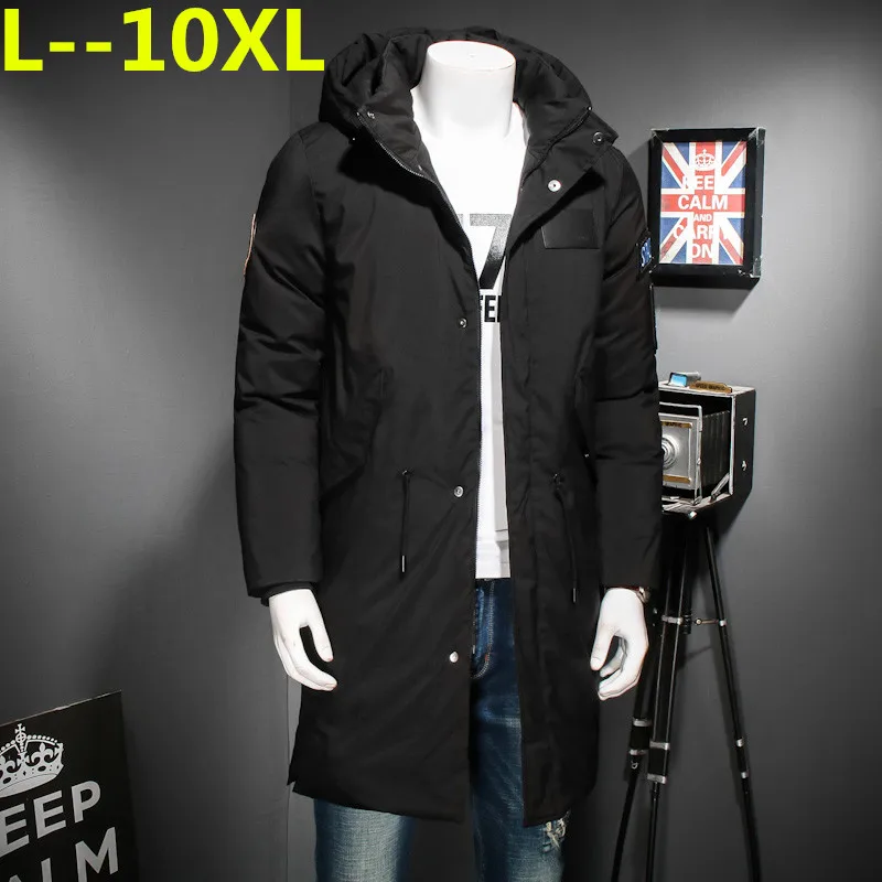 

6XL 8XL 10XL Brand 9XL Winter Jackets Men Big Pockets X-Long Parkas Homme Windproof Thick Warm Overcoats Business Outwear Coat