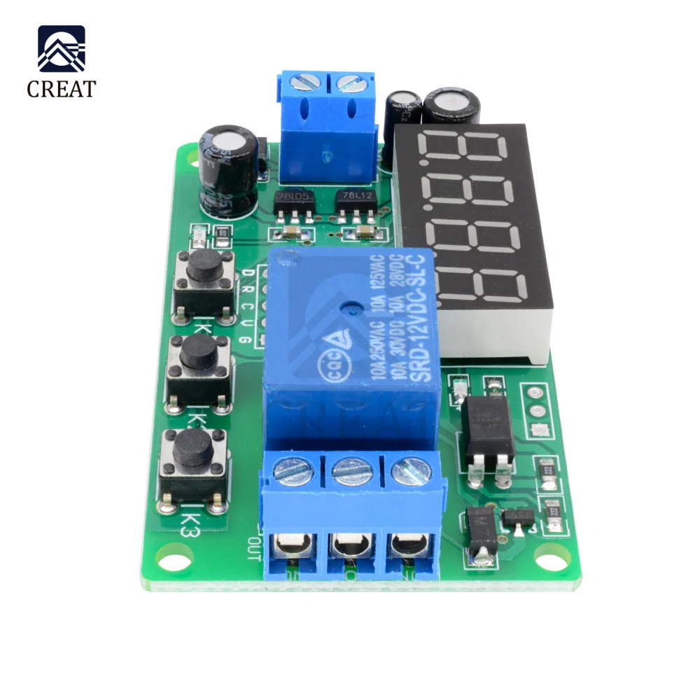 Релейный Модуль Управления задержкой таймера 12 В 1 канал плата питания