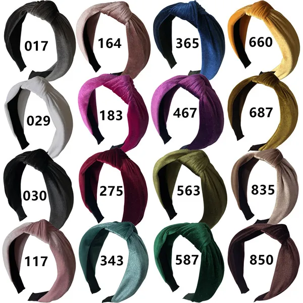 16 pcs(Velvet) Нескользящие повязки для волос для девушек/женщин, трендовые повязки на голову, Банные красивые повязки на голову, тканевые повязки на голову, обруч для волос, аксессуары для волос с бантом - Цвет: 16 pcs(Velvet)