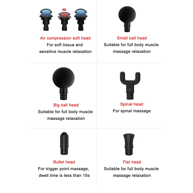 Компрессионный массажер пистолет для массажа головы и тела стимулятор мышц