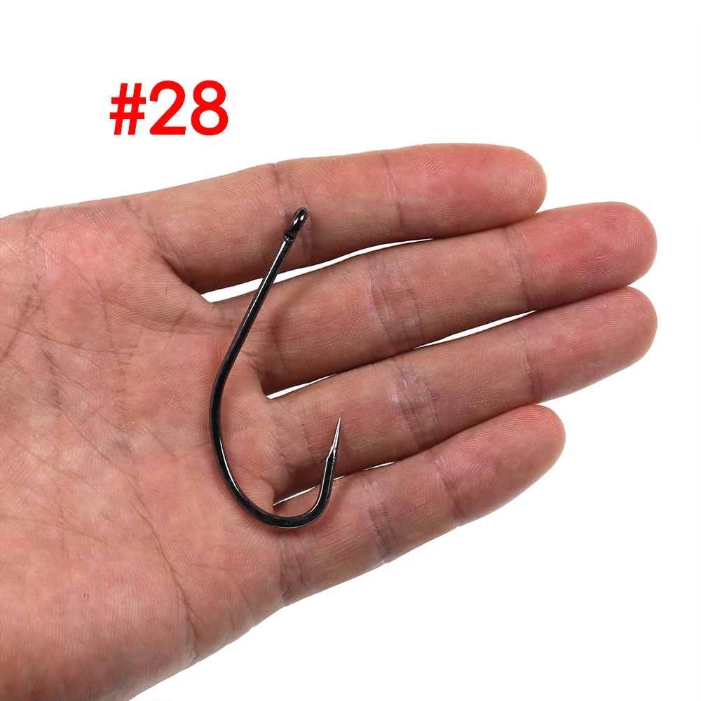 50/25PCS High Carbon Steel Off-set Fishing Hook Nmyph Fly Sabiki Rig/Carp Fishing/Saltwater Jig Lure Hooks Black Nickle