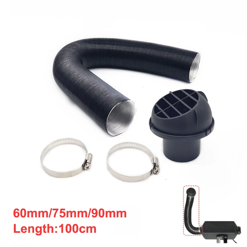 

42mm/60mm/75mm/90mm Heater Pipe Duct +Warm Air Outlet +2x Hose Line Clip Blown Air Parking Heater For Eberspacher Webasto Propex