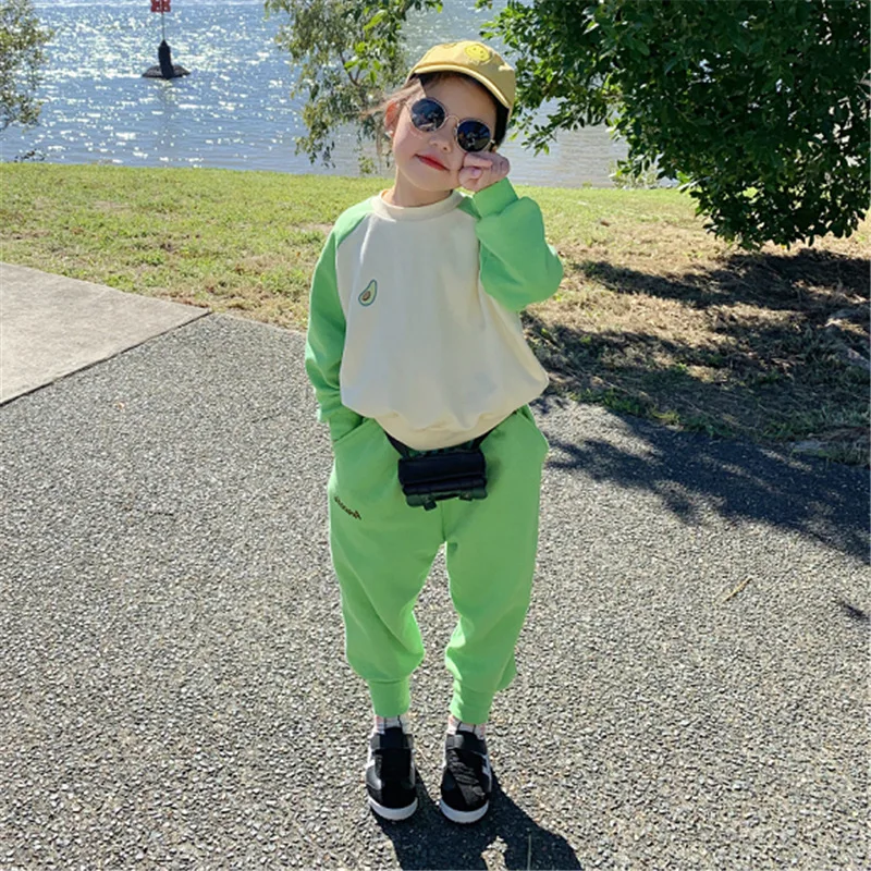 Спортивный костюм для мальчиков и девочек хлопковый комплект из 2 предметов с