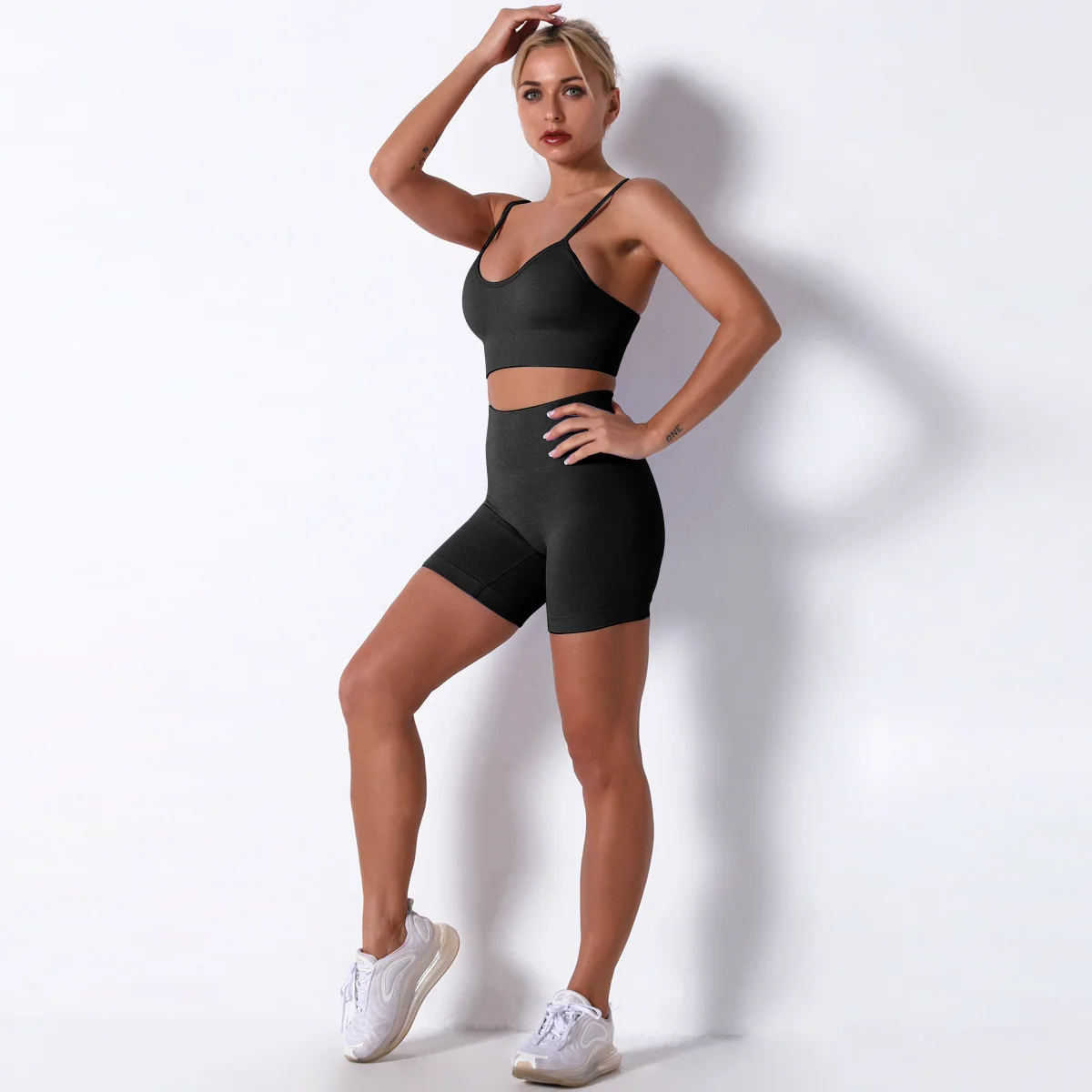 

2021 Hot Sale New Women's Sexy Sling Sports Bra Fitness Suit Yoga Set