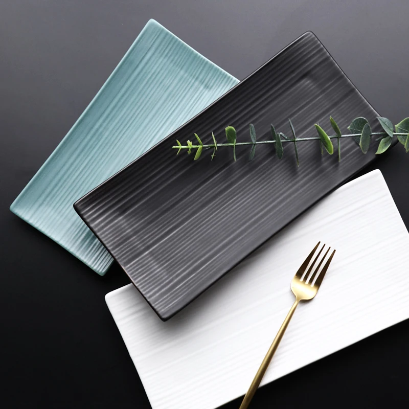 

"Peace Time" Nordic Sushi Long Plates Dessert Cake Snack Pastry Dishes Home Restaurant Modern Dinnerware Tableware