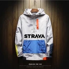 Модная ветрозащитная Мужская велосипедная куртка STRAVA, Мужская ветровка, уличная спортивная водонепроницаемая горная велосипедная одежда с капюшоном, куртка