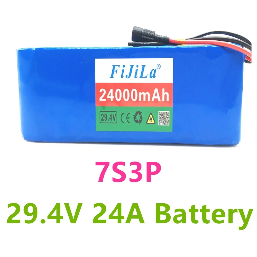 

7S3P 29.4V 24Ah lithium ion battery pack with BMS for electric bicycle, scooter and electric wheelchair scooter electric
