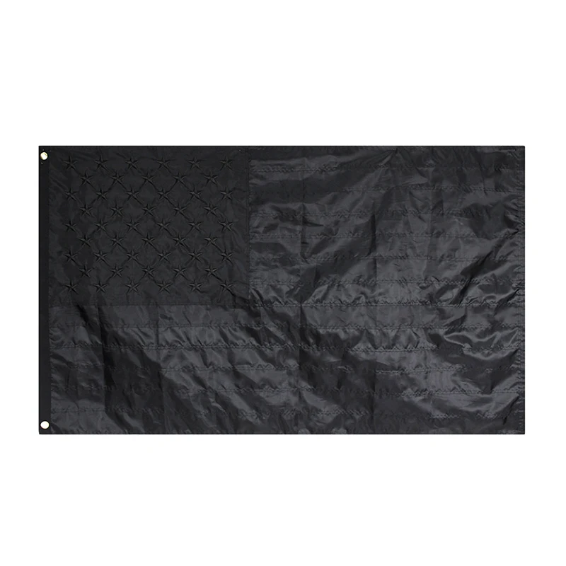 

Полностью черный американский флаг 3x5 футов вышитый Американский Блэкаут Тактический Американский черный флаг