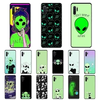 cute cartoon alien space phone case for samsung note 7 8 9 20 note 10 pro lite 20ultra m20 m10 case