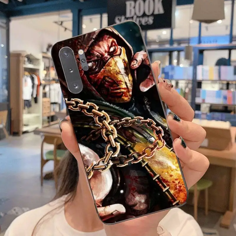 YJZFDYRM Скорпион в Mortal Kombat черный ТПУ мягкий чехол для телефона Samsung Note 7 8 9 10 Lite Plus Galaxy