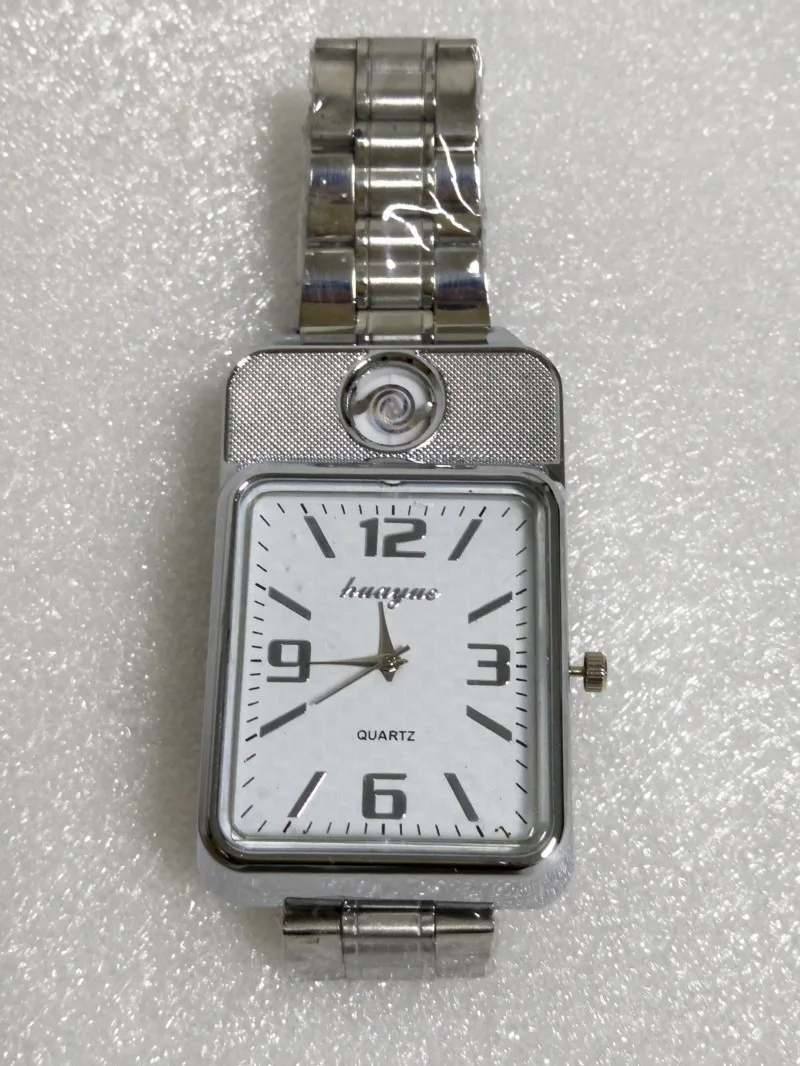 Часы мужские с прикуривателем модные кварцевые часы без огня зарядка от USB