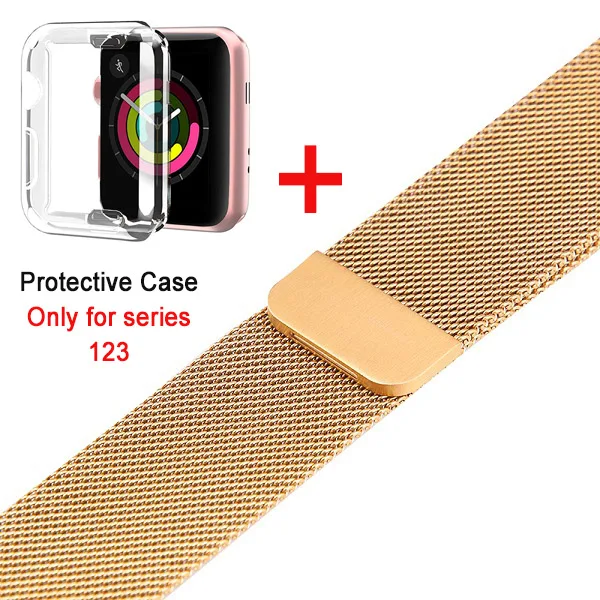 Gold-2 Leecnuo Нержавеющая сталь ремешок для наручных часов для Apple Watch серии 1/2/3 ремешок ремень, 42 мм, 38 мм, версия металлическая Миланский ремешок для часов - Цвет ремешка: Gold-2