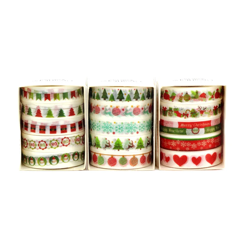 5 шт./компл. Рождество васи ленты пижама со снежинками и оленями сердца Kawaii