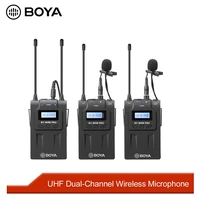 boya by wm8 pro uhf mic condenser wireless microphone audio video recorder receiver for dslr camera camcorder youtube vblog