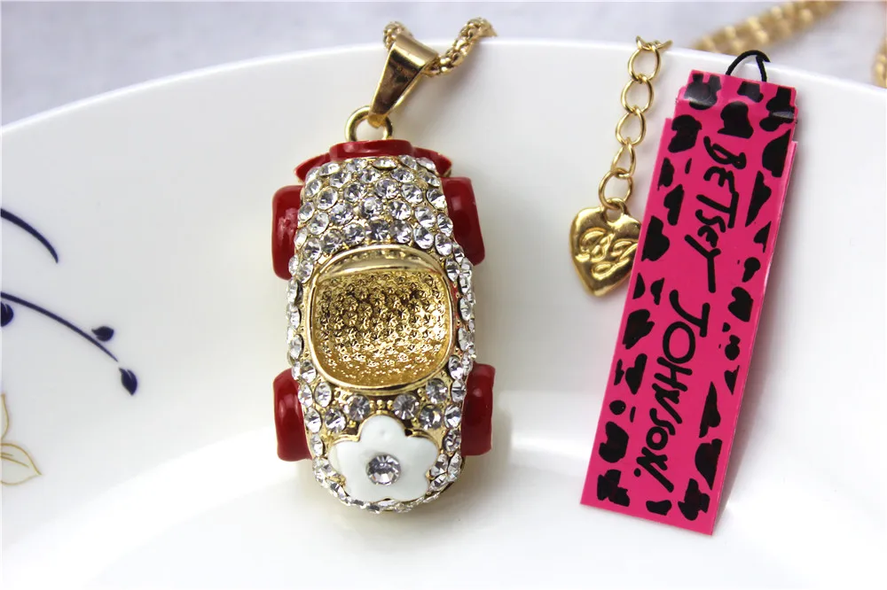 Модная эмалированная подвеска Betsey Johnson в виде мультяшного кристалла Стразы