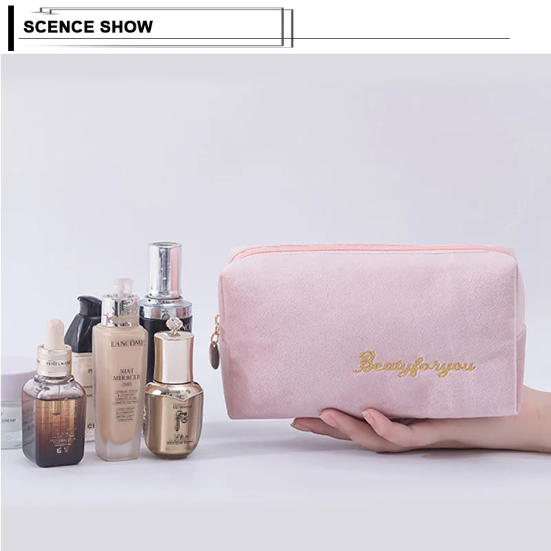 Женская маленькая фланелевая косметичка милая водонепроницаемая сумка для