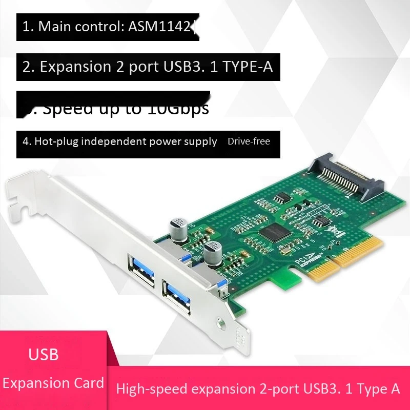Плата расширения USB3.1 PCIe X4 на 2 порта Type-A 10 Гбит/с | Компьютеры и офис
