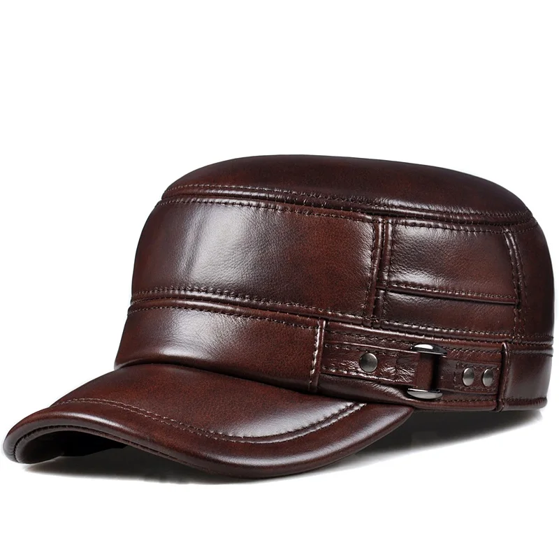 

leather baseball cap hat fashion new style soft leather beret belt trucker caps Crocodile Grain H601