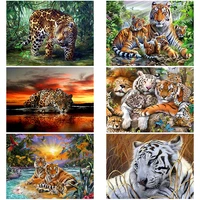 diy 5d diamond painting river in by tiger diamond embroidery animal cross stitch full round drill rhinestone art gift home decor