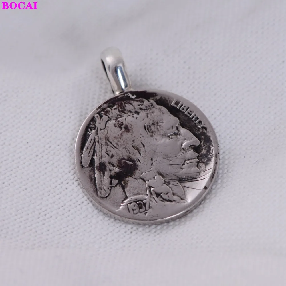 Кулон ручной работы из чистого серебра 925 пробы от BOCAI мужская и женская подвеска