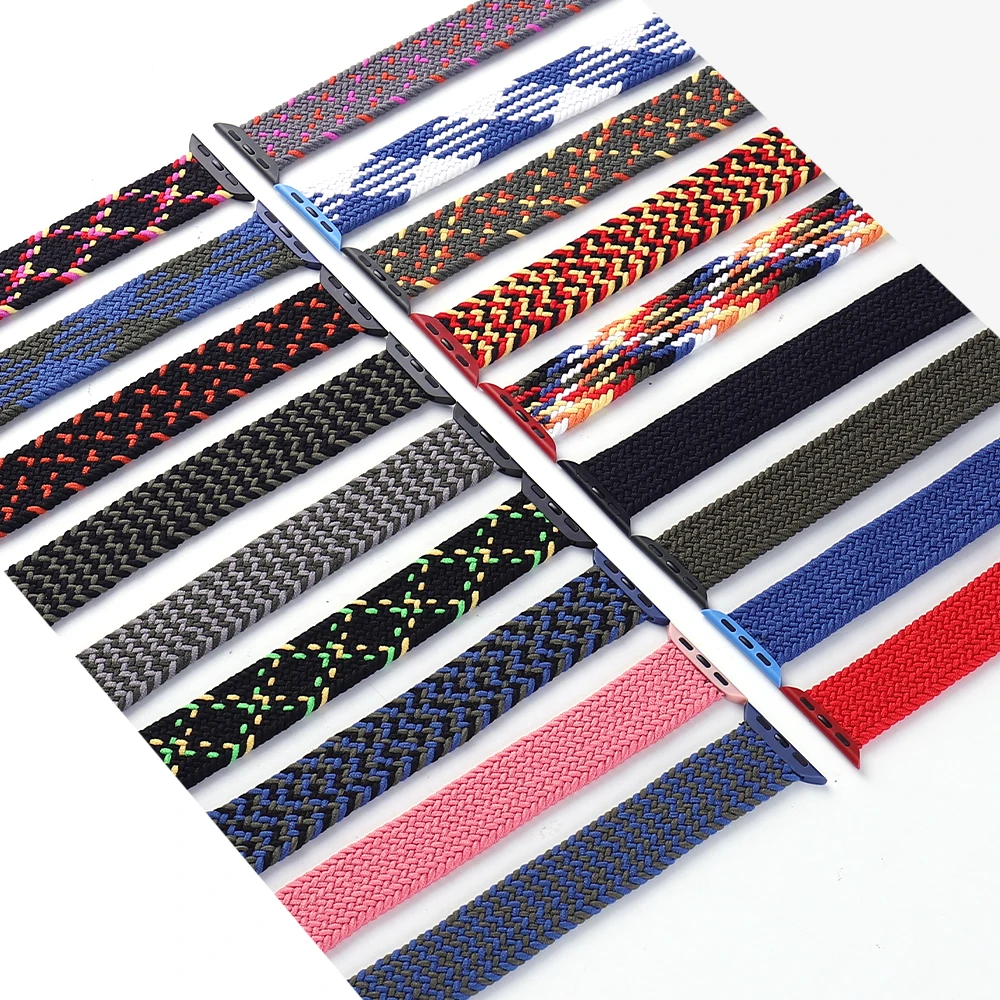 

Braided Solo Loop For Apple Watch Band 44mm 40mm 38mm 42mm Fabric Nylon Elastic Belt Bracelet iWatch Series 3 4 5 Se 6 Strap