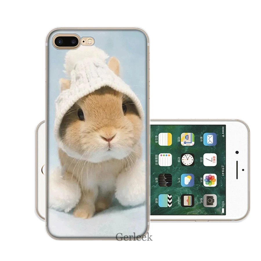 Чехол для мобильного телефона из ТПУ для iPhone 11 Pro XR X XS Max iPhone 7 8 6 6S Plus 5 5S SE, чехол с милым кроликом