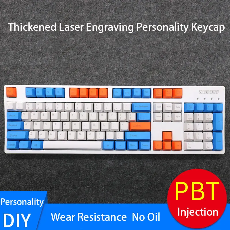 

87/104/108 клавиш, новые трехцветные колпачки с подсветкой, верхняя/боковая/пустая гравировка для механической клавиатуры Ikbc Cherry MX Annie