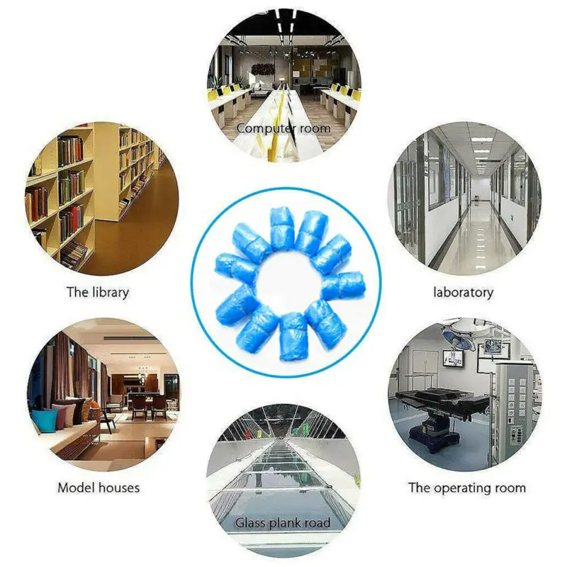 Новая мода 100 шт. бахилы Пластиковые Одноразовые Бахилы Галоши Водонепроницаемый