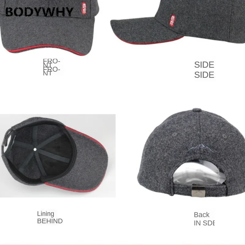 

Dad Hat Hip Hop Hat Korean-style Baseball Cap Solid Color Brim Autumn and Winter Hat Caps Adjustable Casual Adult