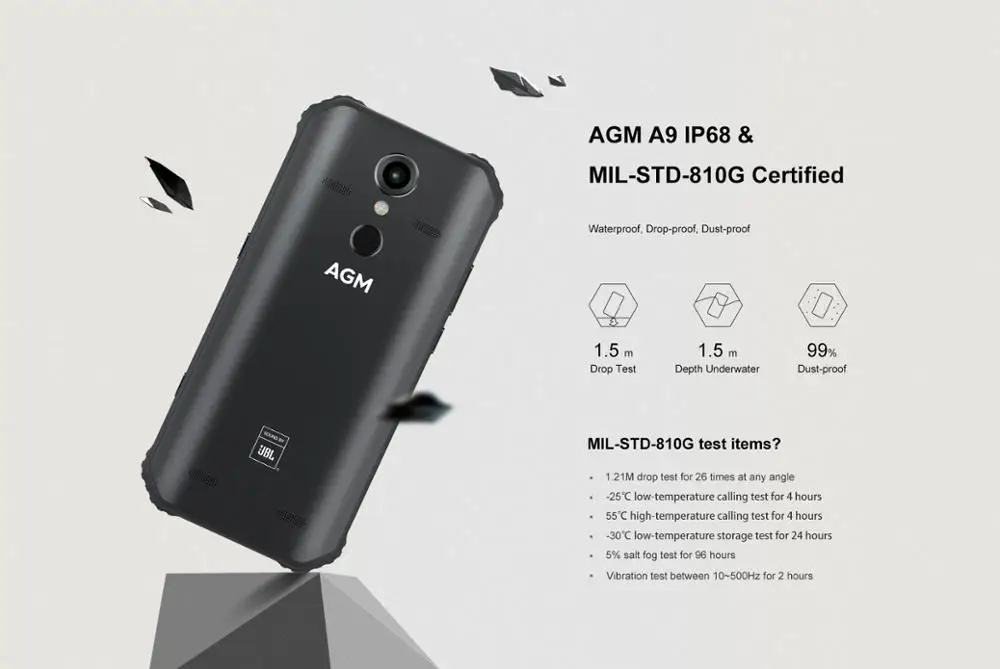 AGM A9 JBL кобрендинг+ плавающий модуль смартфон 4G Android 8,1 прочный телефон IP68 Водонепроницаемый NFC Quad-Box динамики