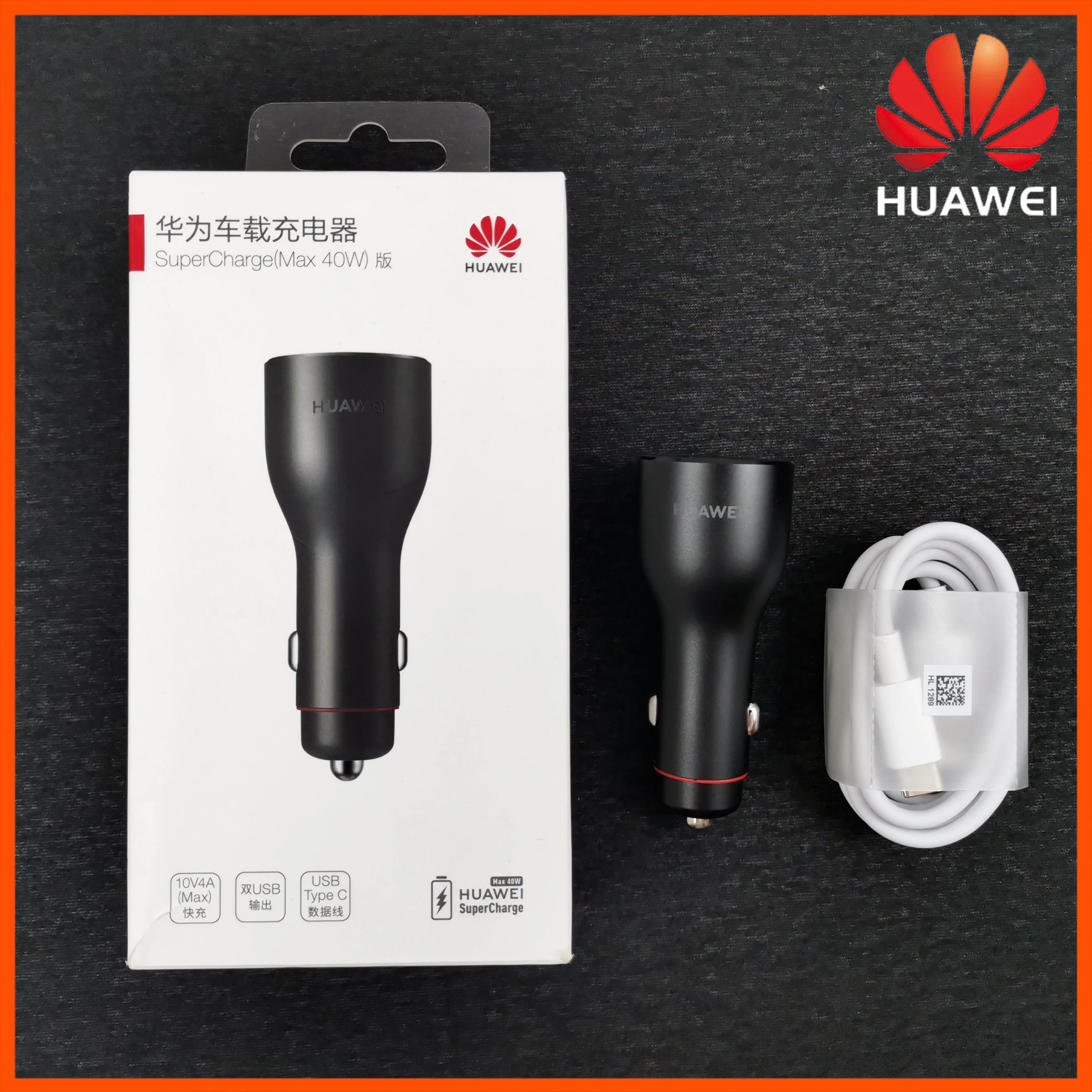 

Original Huawei SuperCharge Car Charger 40W Dual Usb Car Charger Quick Fast Charge For Huawei P30 Lite P40 Mate 10 30 Nova 9 3