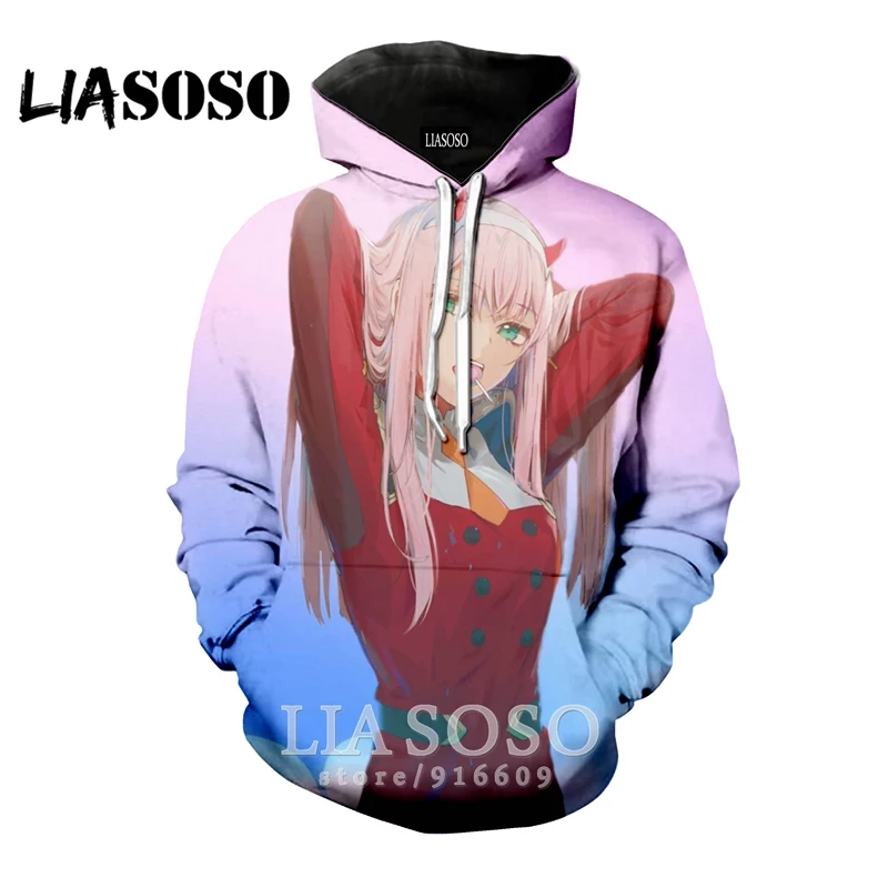 3D с принтом Мужские и женские аниме Мужская Harajuku Толстовка DARLING в FRANXX ноль два