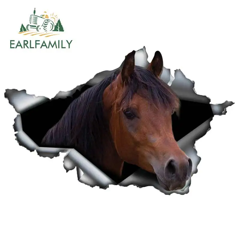 EARLFAMILY 13 см x 8 5 каштановый арабский конь Автомобильная наклейка рваная