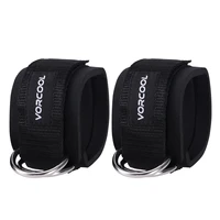 vorcool 2pcs sport ankle straps padded d ring ankle cuffs for gym workouts cable machines leg exercises with carry bag black